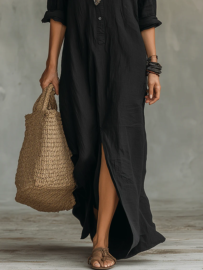 Ava | Oversized Button Maxi Dress