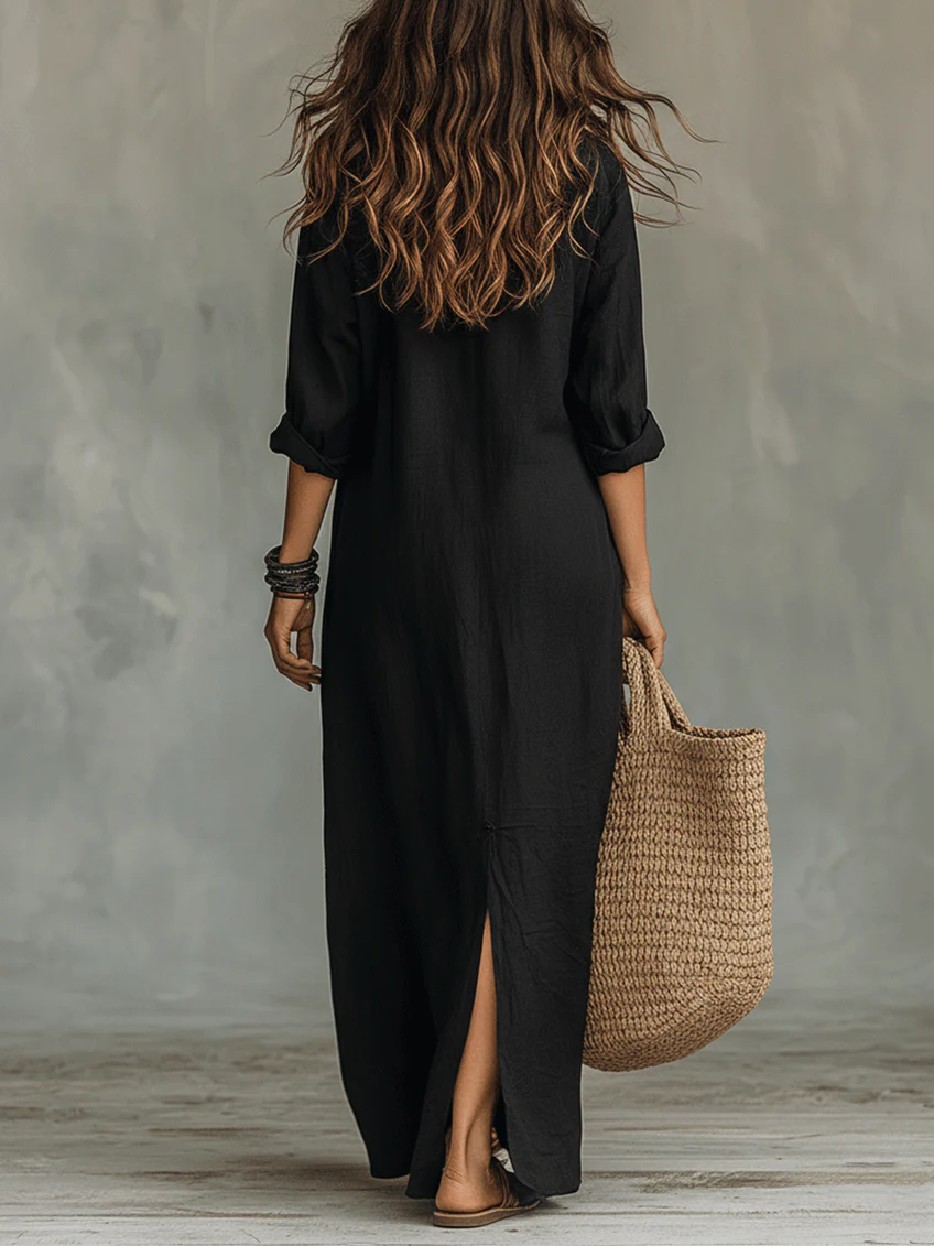 Ava | Oversized Button Maxi Dress