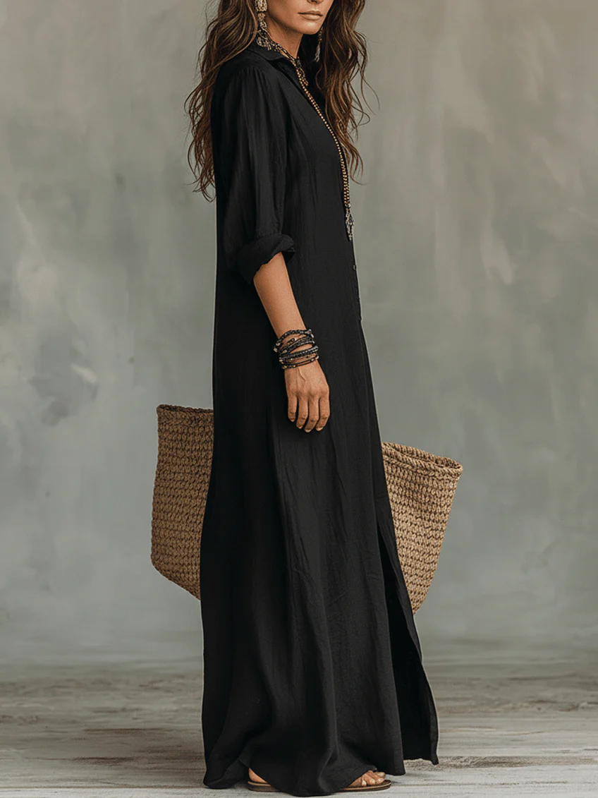 Ava | Oversized Button Maxi Dress