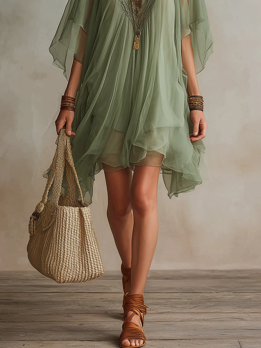 Zalia | Sheer Flow Tunic Dress