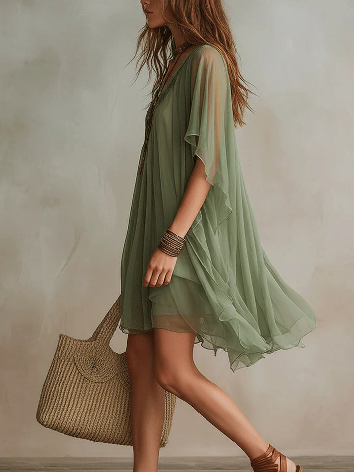Zalia | Sheer Flow Tunic Dress