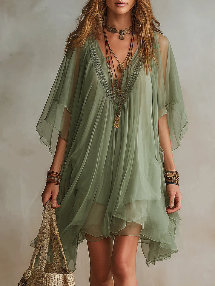 Zalia | Sheer Flow Tunic Dress