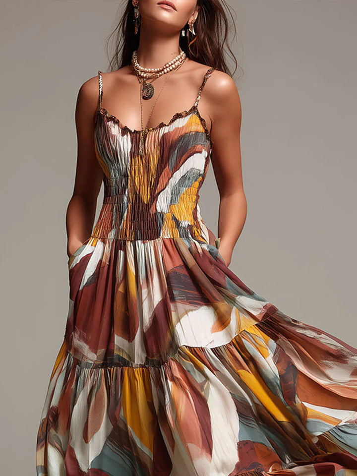 Sophia | Abstract Flow Maxi Dress