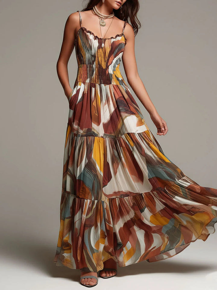 Sophia | Abstract Flow Maxi Dress