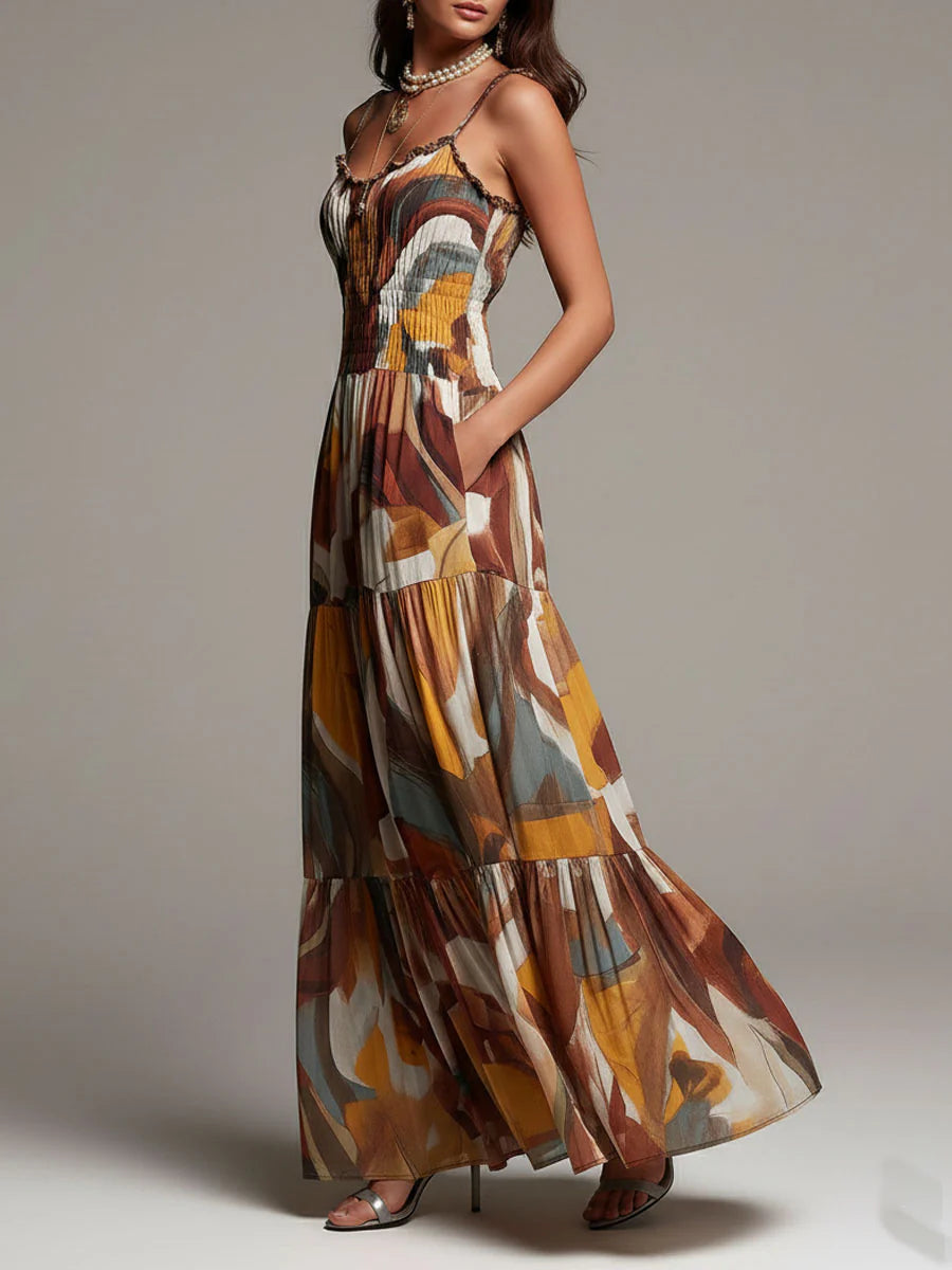 Sophia | Abstract Flow Maxi Dress