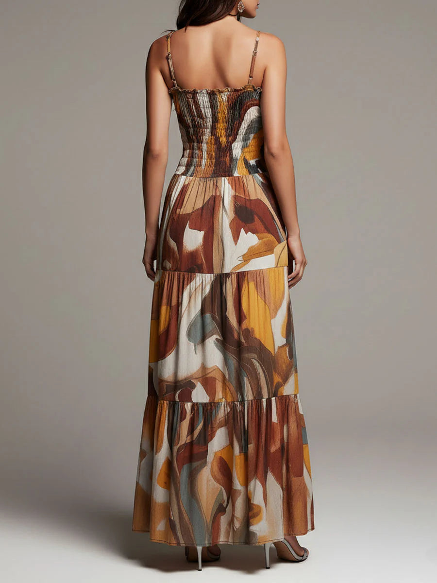 Sophia | Abstract Flow Maxi Dress