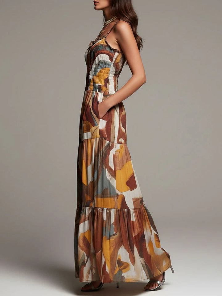 Sophia | Abstract Flow Maxi Dress