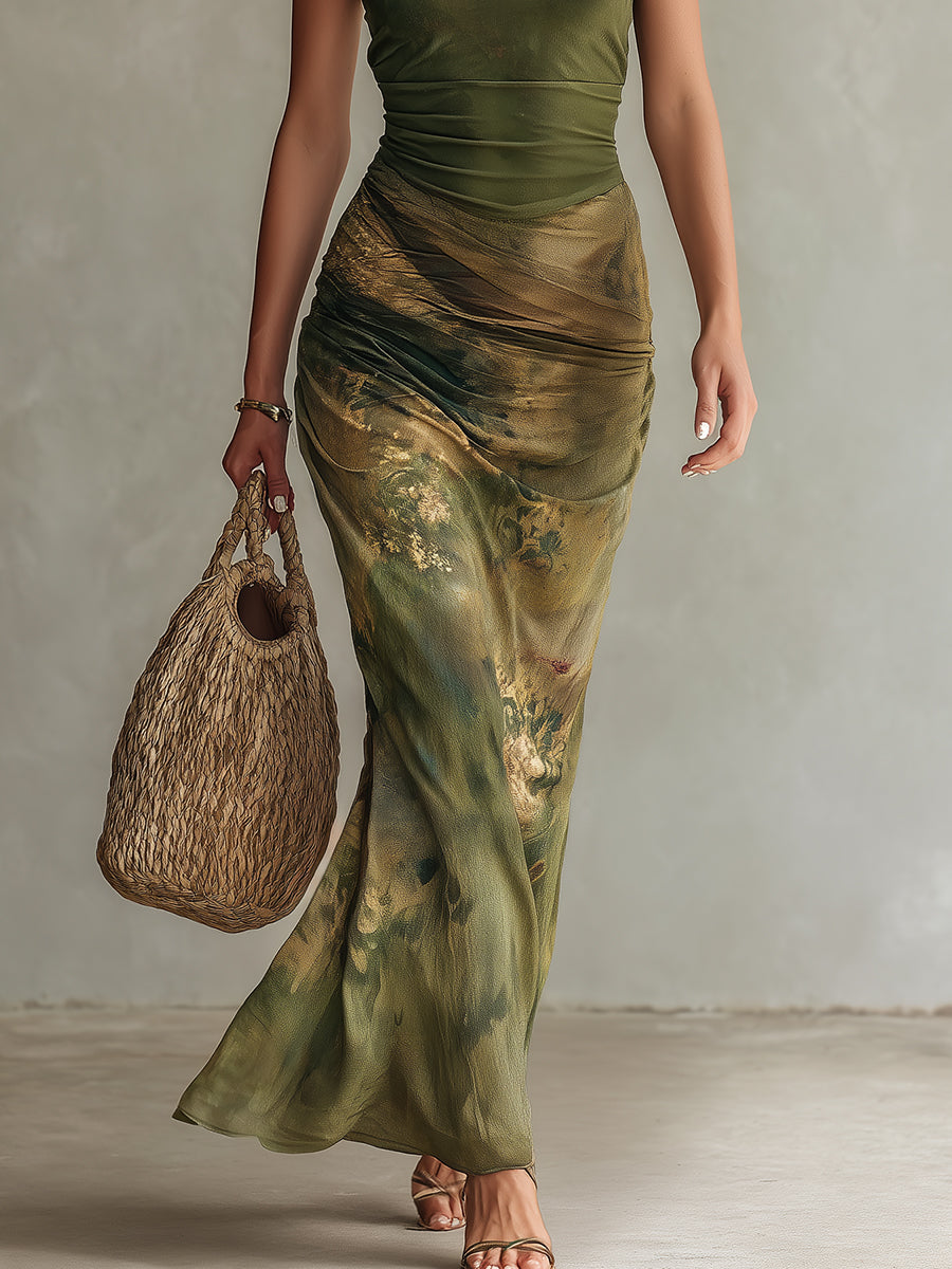 Evanna | Sculpted Tie-Dye Maxi Dress