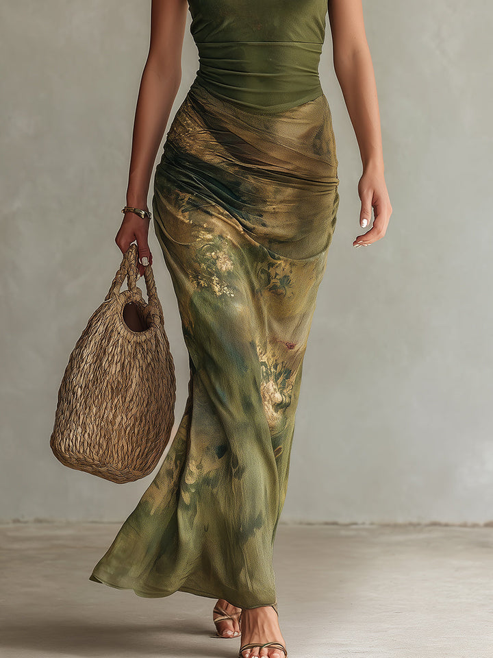 Evanna | Sculpted Tie-Dye Maxi Dress