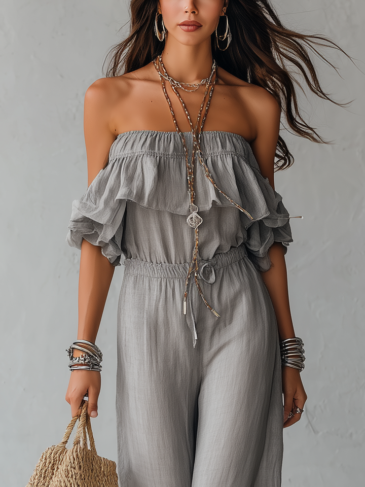 Jewell | Ruffled Off-Shoulder Set