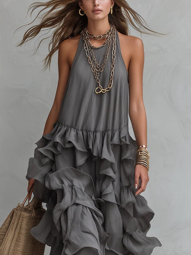 Sequoia | Layered Ruffle Halter Maxi