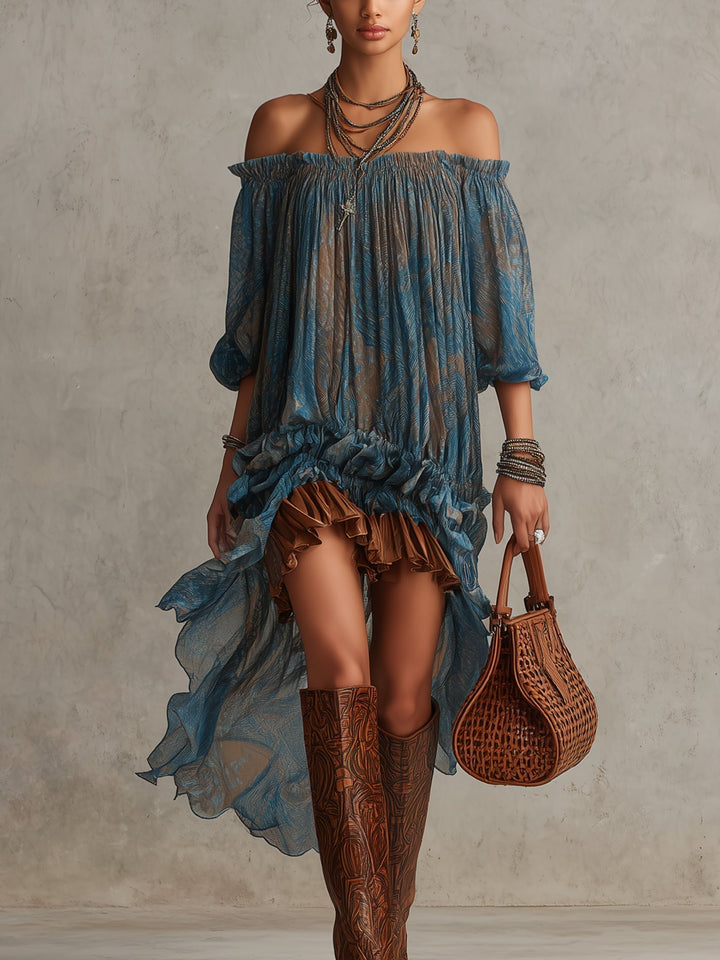 Quincy | Off-Shoulder Boho Mini Dress