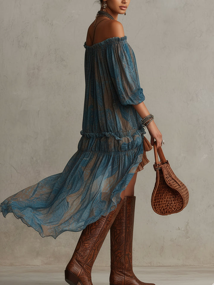 Quincy | Off-Shoulder Boho Mini Dress