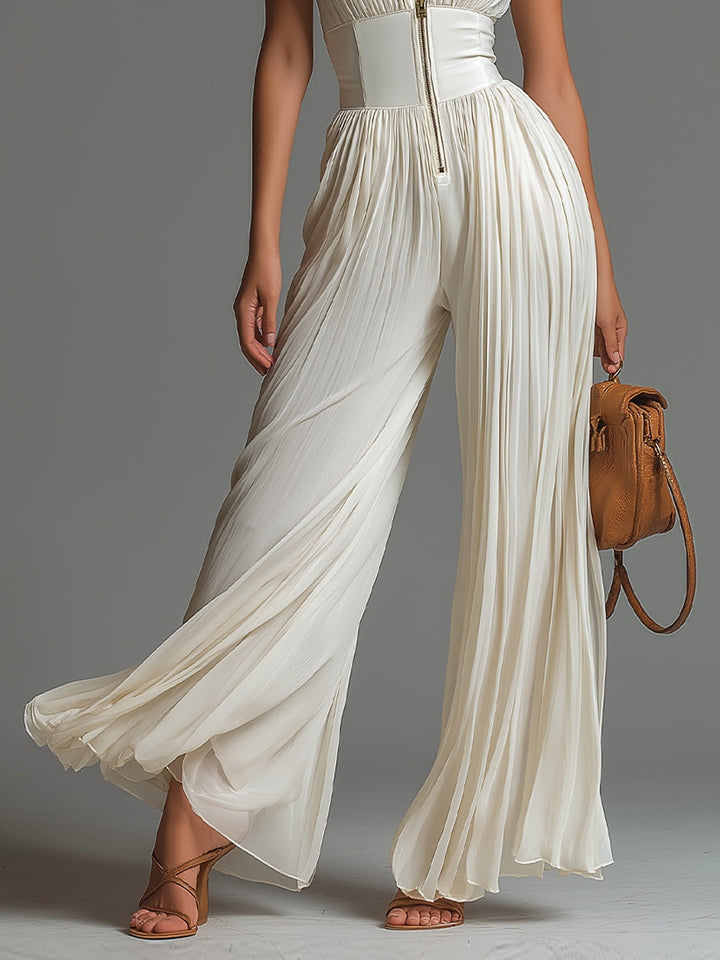 Henrietta – Pleated Wide-Leg Elegant Jumpsuit