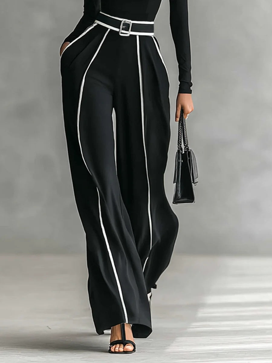 Violet | Turtleneck Wide-Leg Pants Set