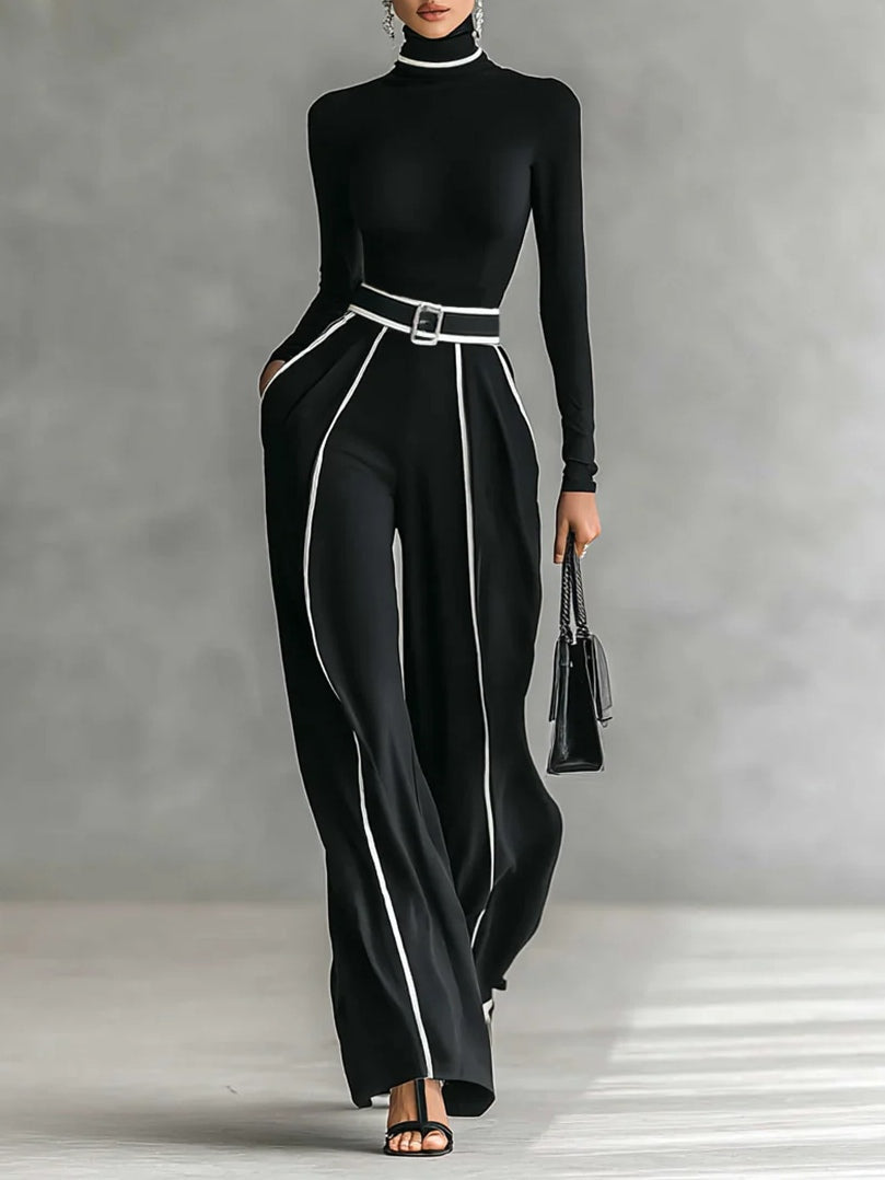 Violet | Turtleneck Wide-Leg Pants Set