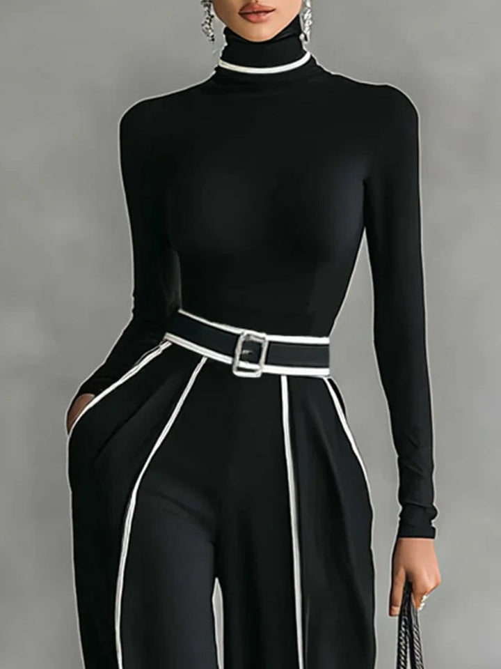 Violet | Turtleneck Wide-Leg Pants Set