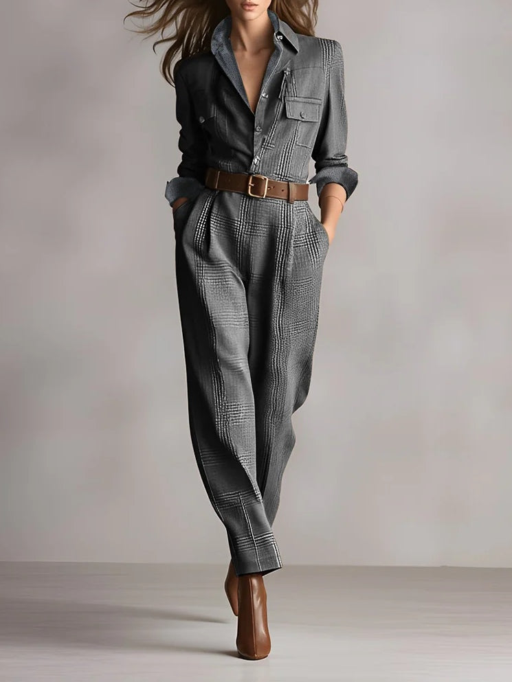 Hannah | Elegant Checkered Jumpsuit