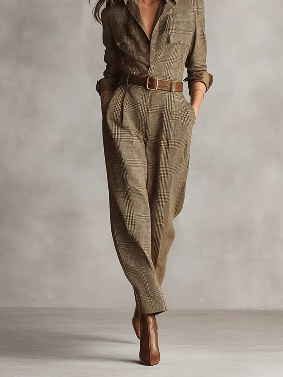 Hannah | Elegant Checkered Jumpsuit