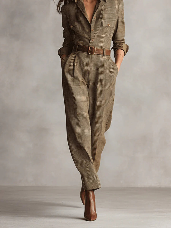 Hannah | Elegant Checkered Jumpsuit