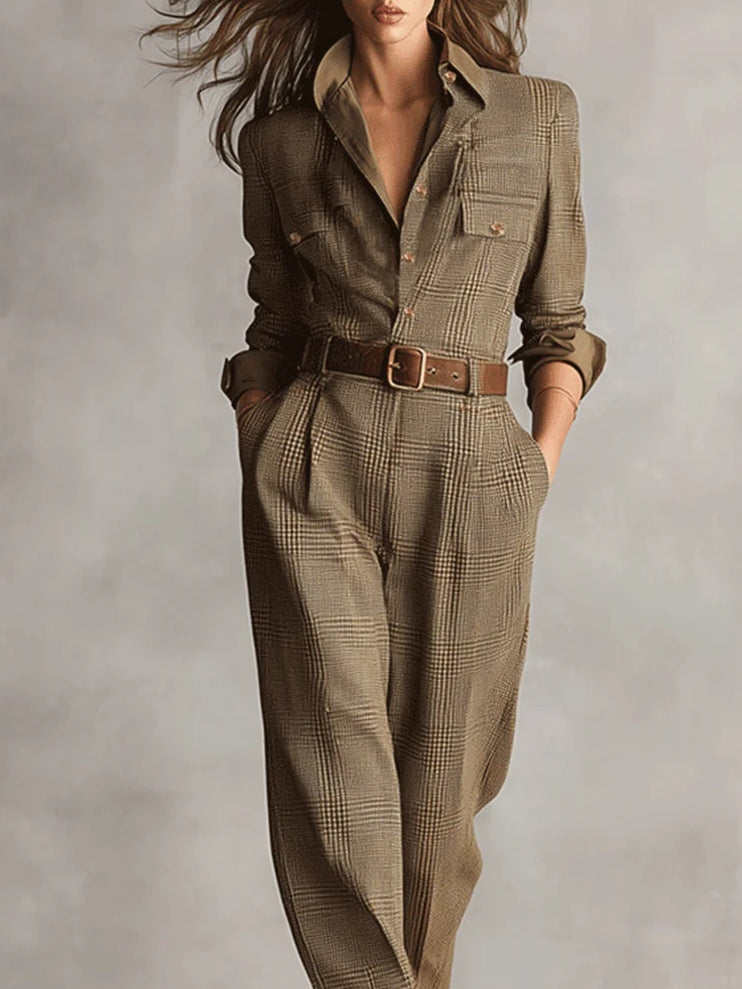 Hannah | Elegant Checkered Jumpsuit