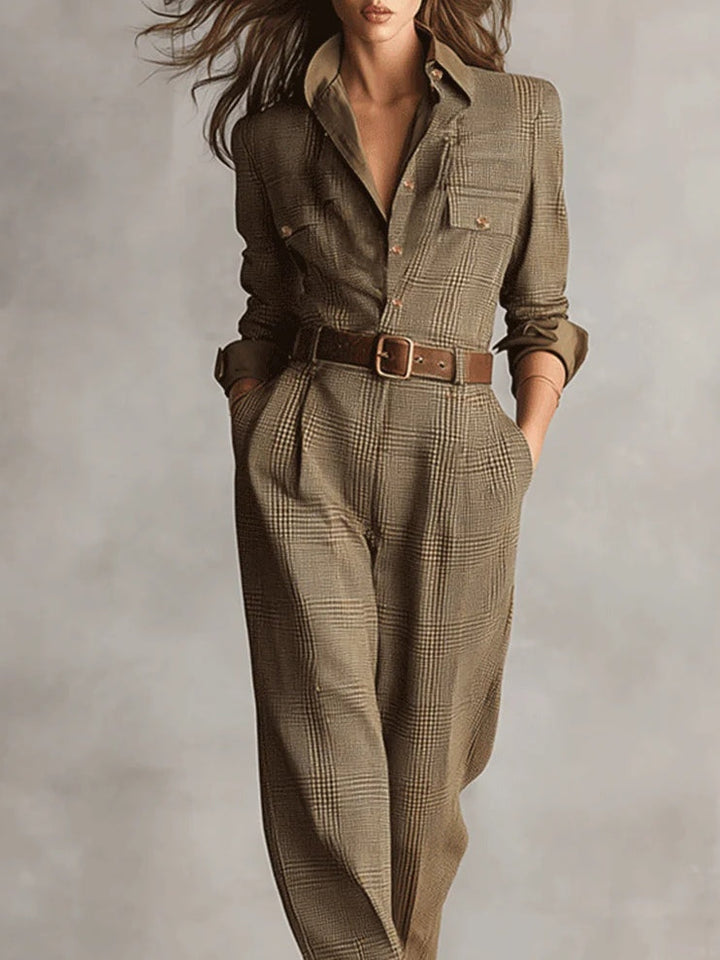 Hannah | Elegant Checkered Jumpsuit