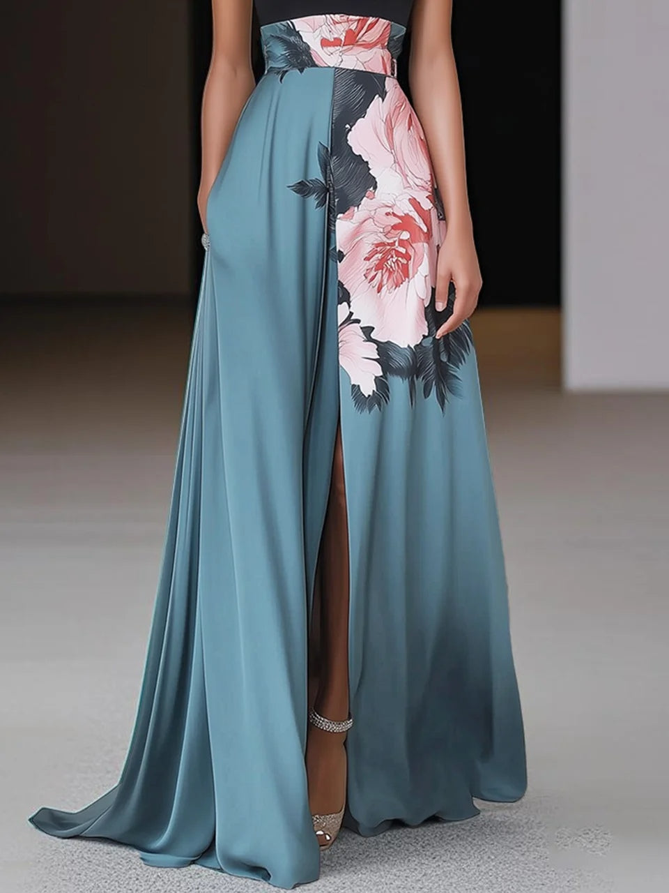 Simone | A-Line Floral Maxi