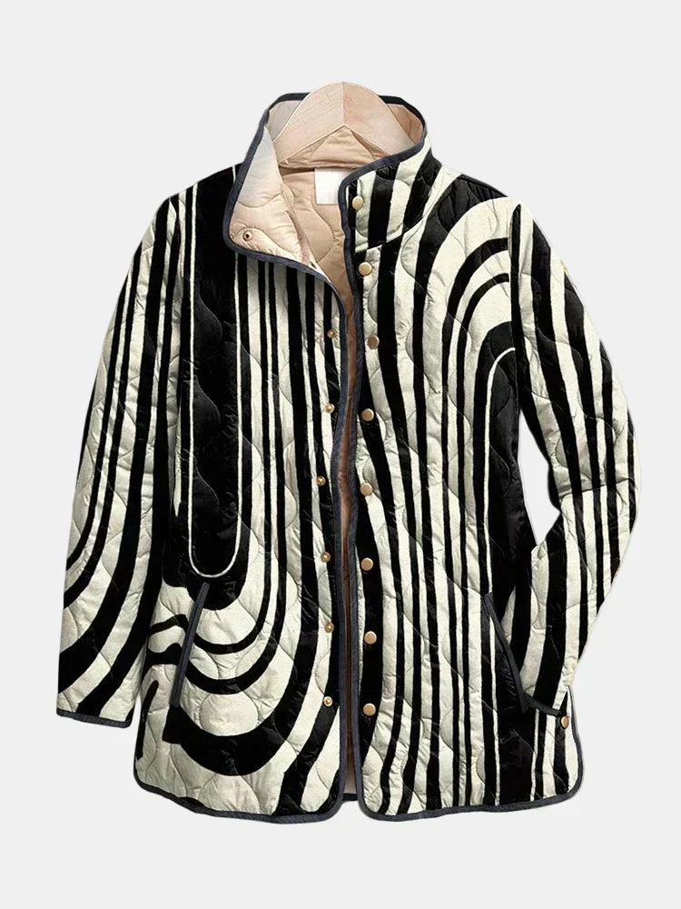 Selene | Casual Quilted Jacket with Abstract Geometric Design