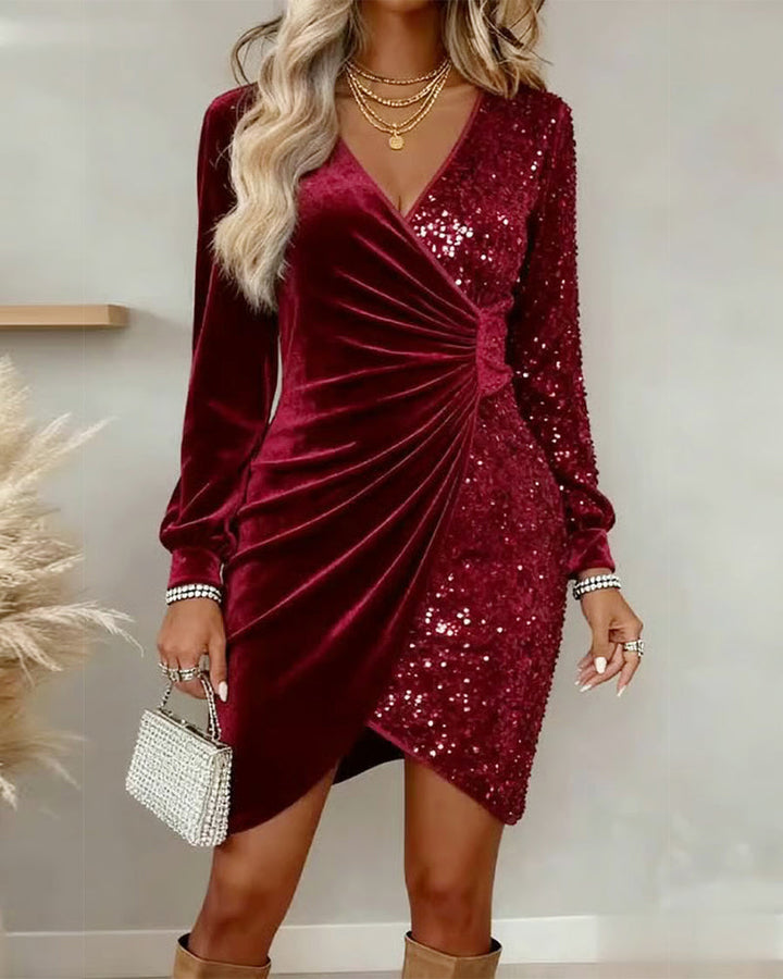 Mariana | Shimmering V-Neck Midi Dress