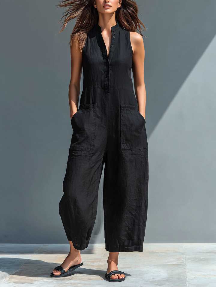 Chloe | Minimalist High-Collar Jumpsuit