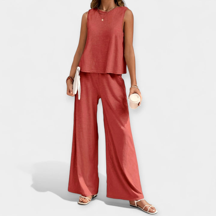 Mallory | Sleeveless Top and Wide-Leg Pants Ensemble