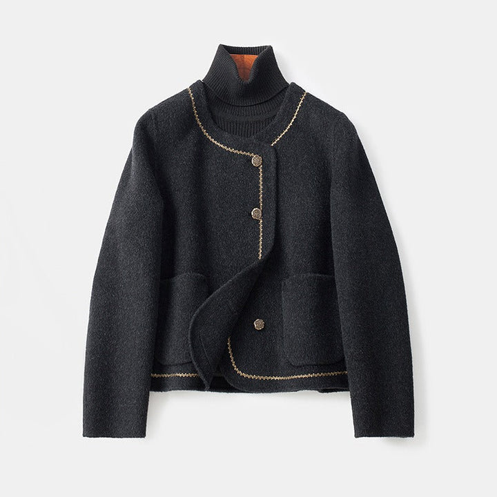 Jane – Knit Jacket with Contrast Trim