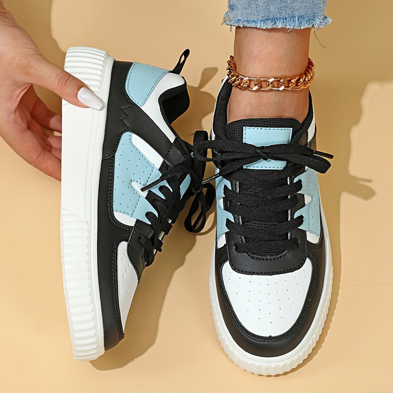 Janet – Lace-Up Colorblock Platform Sneakers