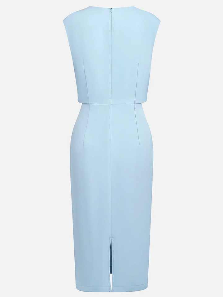 Jayda | Midi Dress with Side Draping and Sophisticated Charm