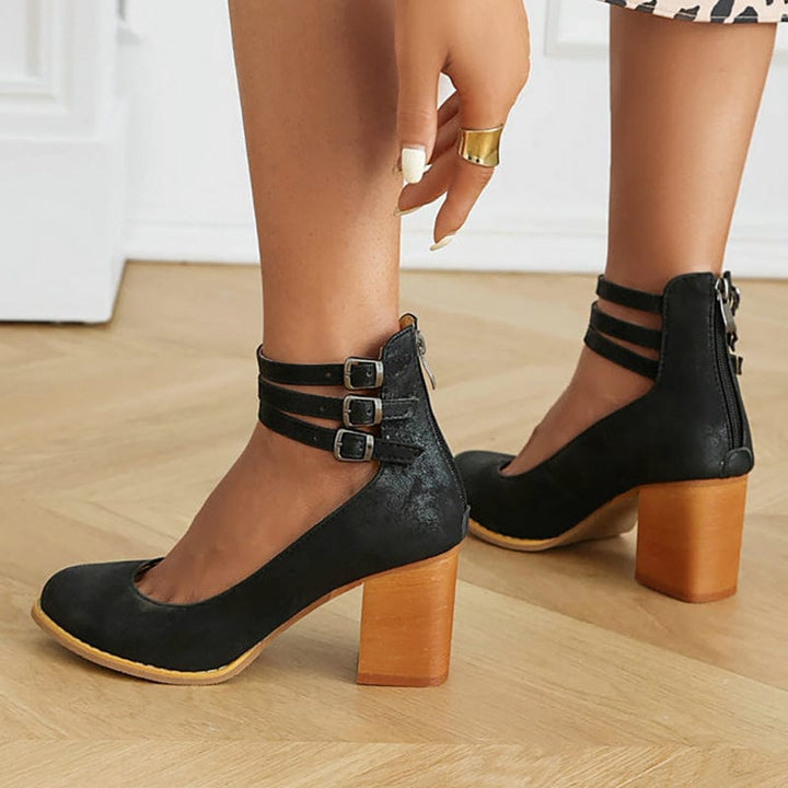 Kallie | Triple Buckle Heels