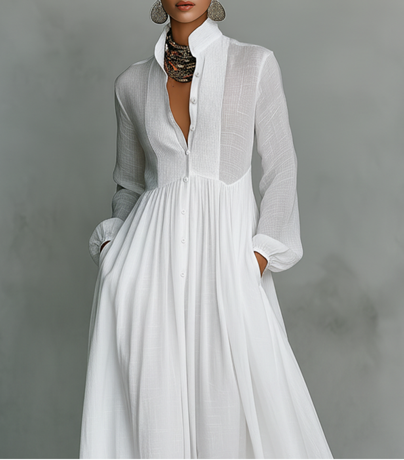 Edythe | Flowing Button-Front Maxi Dress