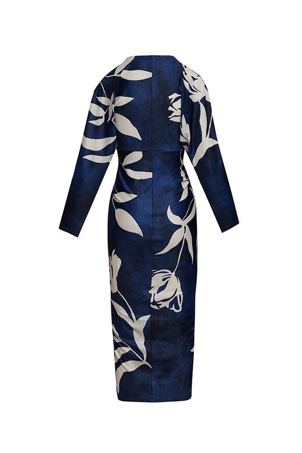 Elaina | Sun Escape Unique Print Dolman Midi Dress