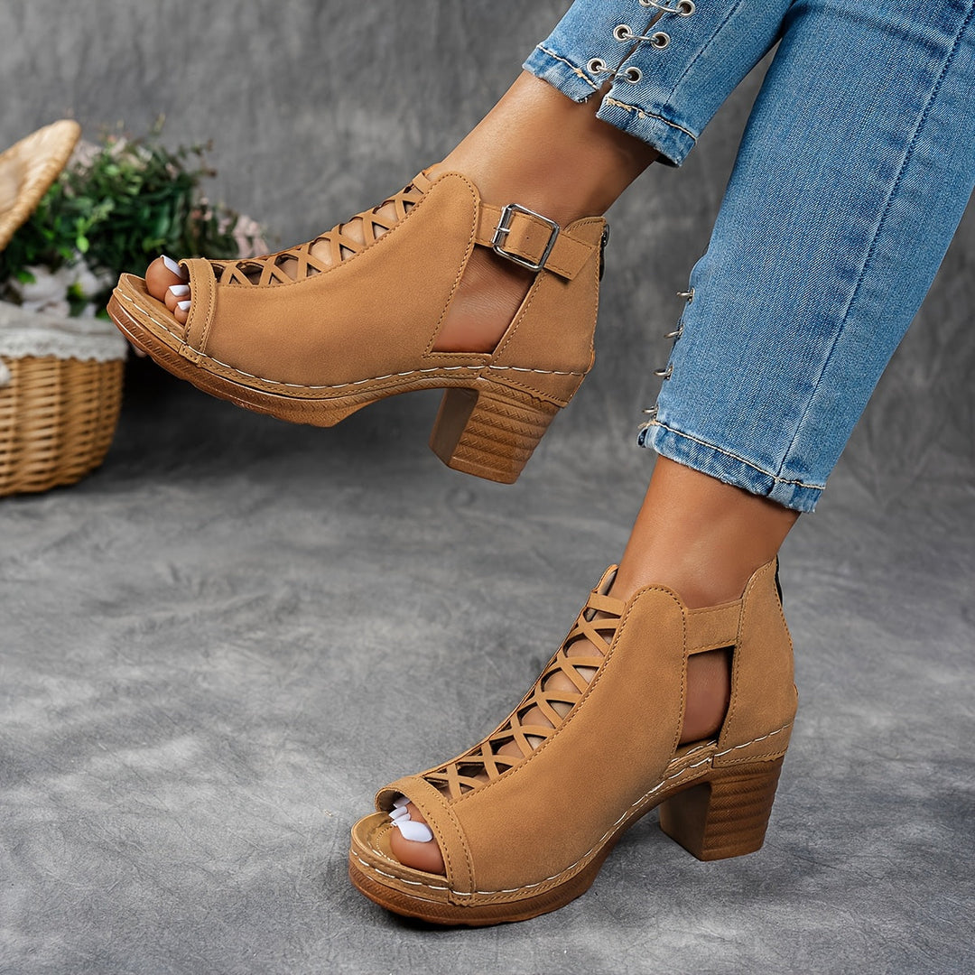 Vicky | Lattice-Heel Sandals