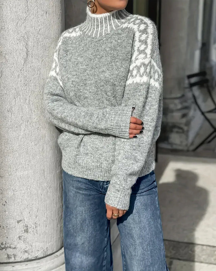 Jessica – Nordic Knit Turtleneck Sweater
