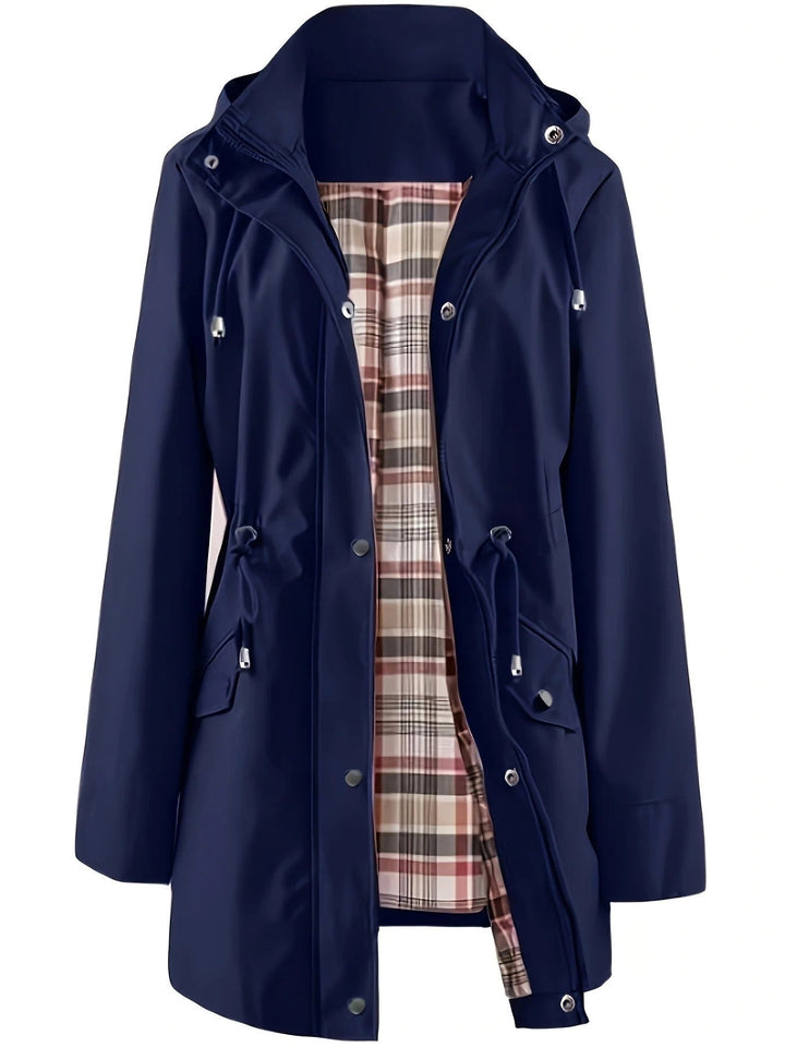 Nettie – Hooded Windproof Jacket with Plaid Lining