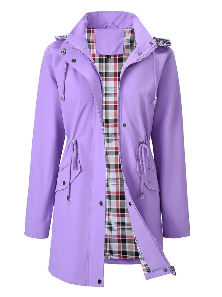 Nettie – Hooded Windproof Jacket with Plaid Lining