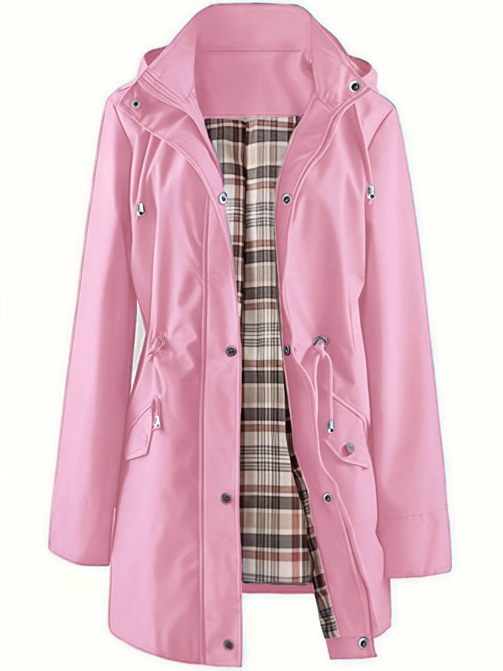 Nettie – Hooded Windproof Jacket with Plaid Lining