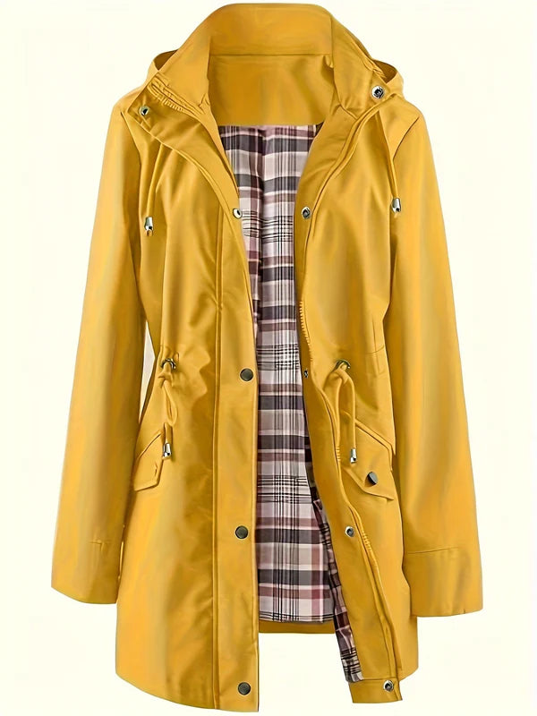 Nettie – Hooded Windproof Jacket with Plaid Lining