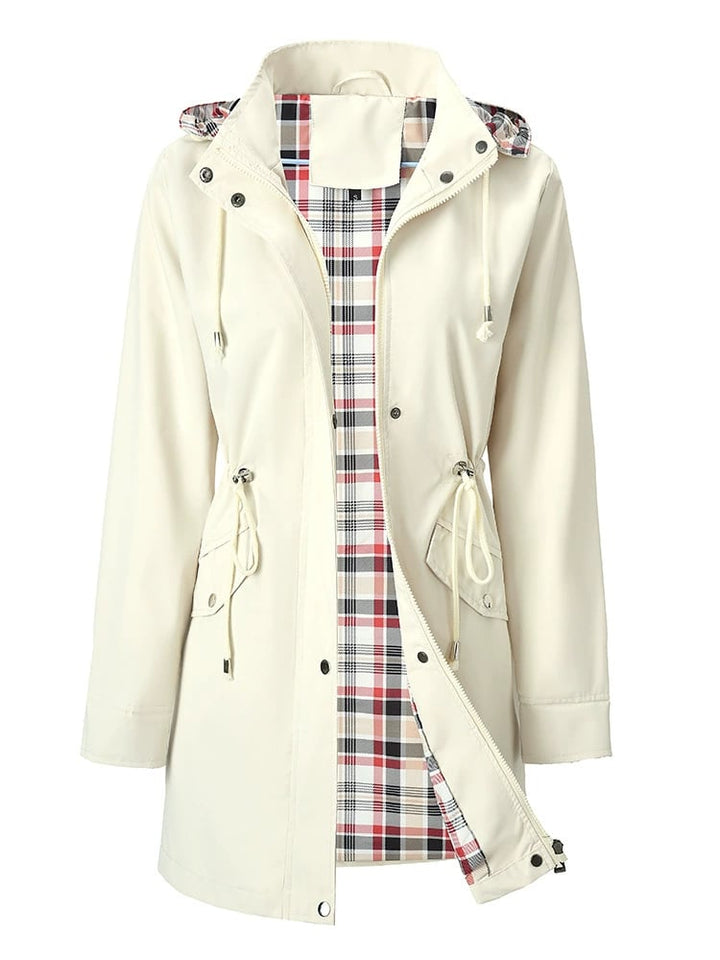 Nettie – Hooded Windproof Jacket with Plaid Lining