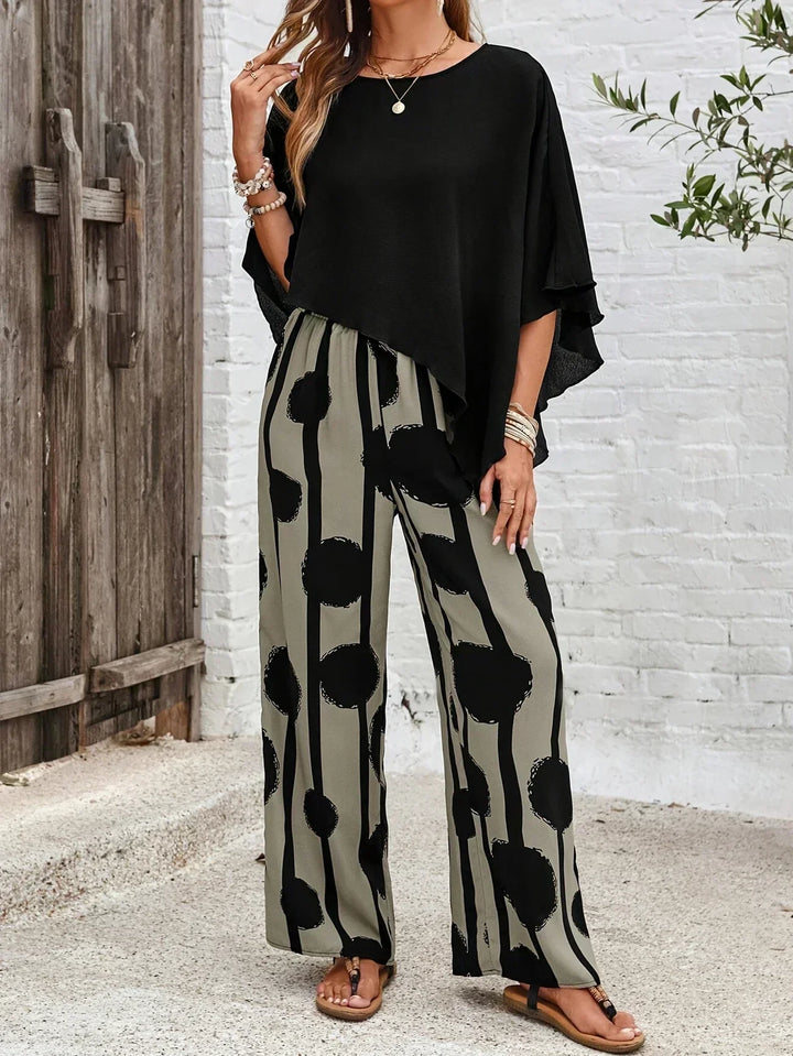 Vanessa – Relaxed Batwing Top and Wide-Leg Set