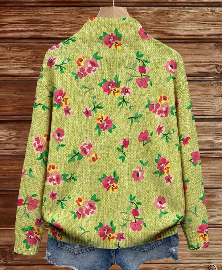 Katherine – Floral Zip-Up Bomber Jacket