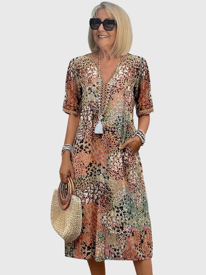 Rikkie | Elegant Floral Midi Dress