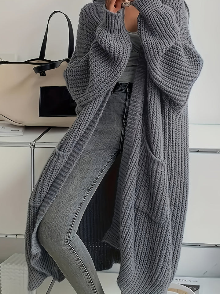 Kari – Longline Chunky Knit Open Cardigan