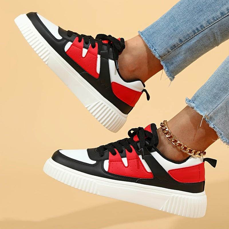 Janet – Lace-Up Colorblock Platform Sneakers