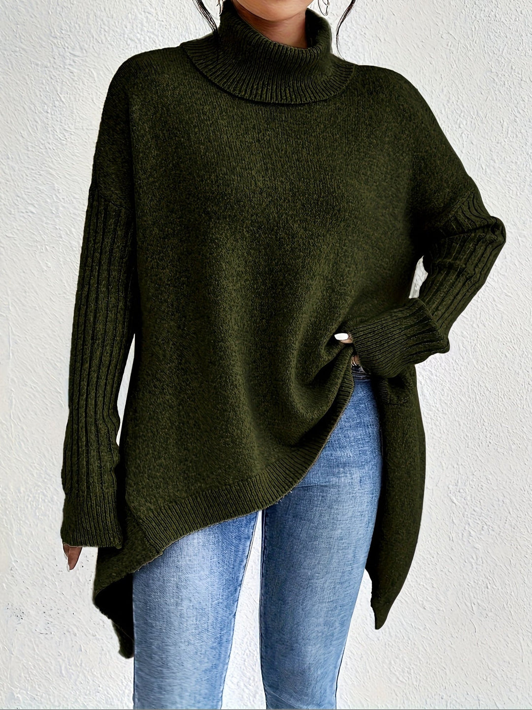 Karen – Oversized Turtleneck Knit Sweater